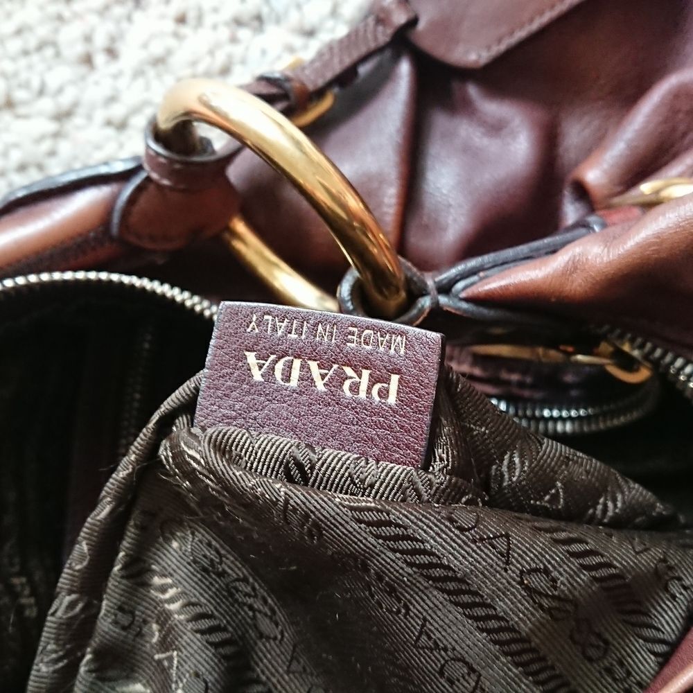 PRADA coffee brown calfskin Hobo Bag - Picture 5 of 14